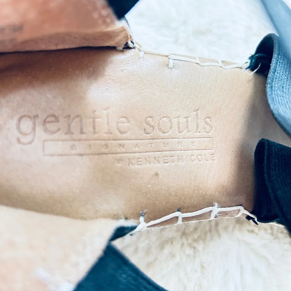 Gentle Souls Kenneth Cole Black Espadrille Wedge Sandals Elastic‎ Open Toe 11